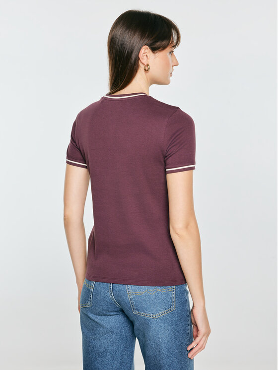 BIG STAR BIG STAR T-Shirt LEMOURE Bordowy Basic Fit