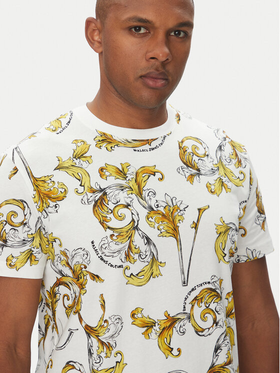 Versace Jeans Couture Versace Jeans Couture Tričko 78GAH6S0 Biela Regular Fit