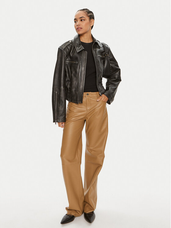 2NDDAY 2NDDAY Pantaloni di pelle Loke 2000563642 Marrone Straight Leg