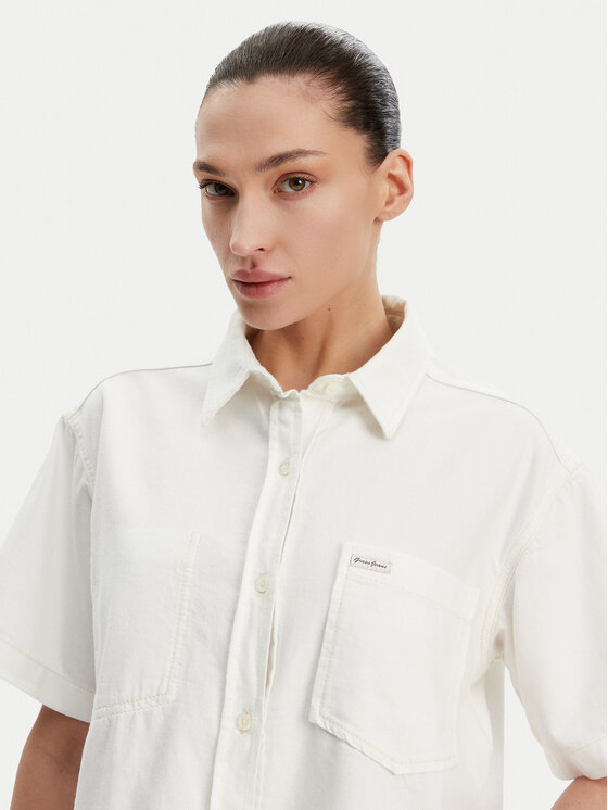 Guess Jeans Guess Jeans Camicia W5GH0F D5NW1 Bianco Regular Fit