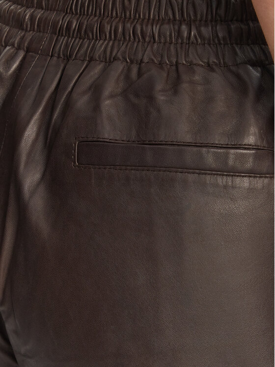 Serge Pariente Serge Pariente Pandaloni de piele Ziva Maro Regular Fit