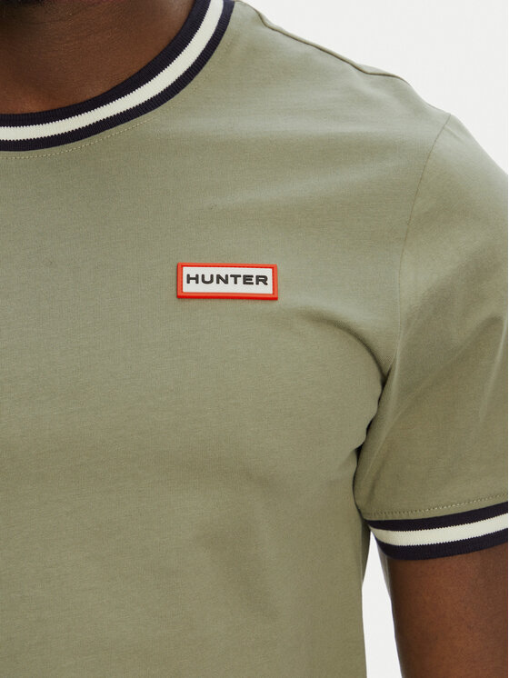 Hunter Hunter Tricou Eigg Ringer HARM0032251 Kaki Regular Fit