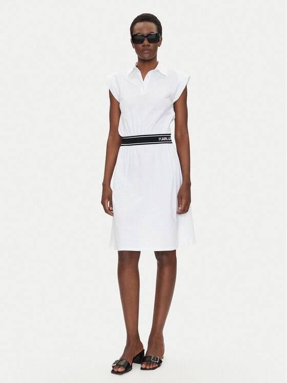 KARL LAGERFELD KARL LAGERFELD Každodenní šaty A2W13038 Bílá Regular Fit