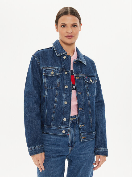 Tommy Jeans Tommy Jeans Džinsinė striukė DW0DW19280 Tamsiai mėlyna Mom Fit