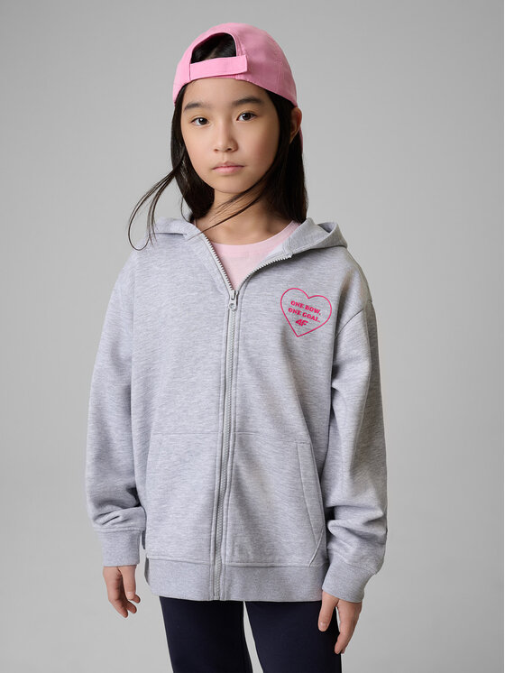 4F 4F Bluza BOW MOTION Szary Loose Fit