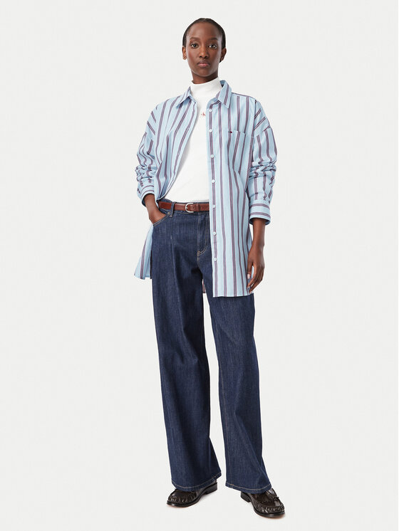 Tommy Jeans Tommy Jeans Koszula Essential DW0DW23340 Niebieski jasny Oversize