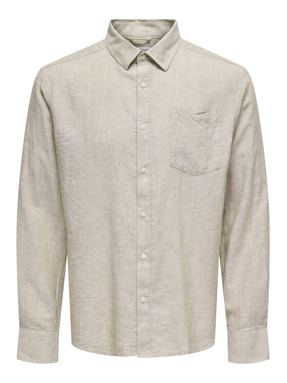 Only & Sons Only & Sons Srajca Caiden 22031804 Bež Regular Fit