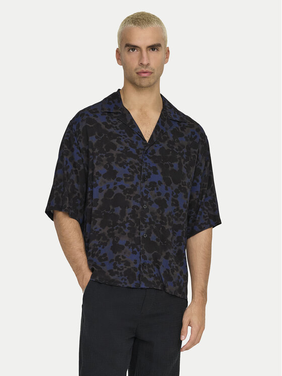 Only & Sons Košeľa Harris 22032732 Tmavomodrá Relaxed Fit