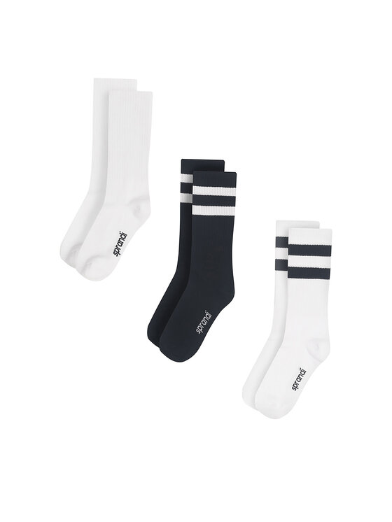 Sprandi Sprandi Set od 3 para unisex visokih čarapa 0UB-002-AW23 (3-pack) Crna