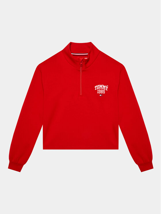 Tommy Hilfiger Tommy Hilfiger Džemperis ar kapuci Varsity KG0KG07206 D Sarkans Regular Fit