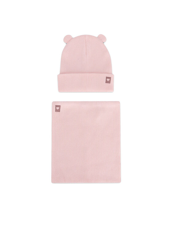 Nelli Blu Komplet czapka i komin 7KF-001-AW24 Różowy
