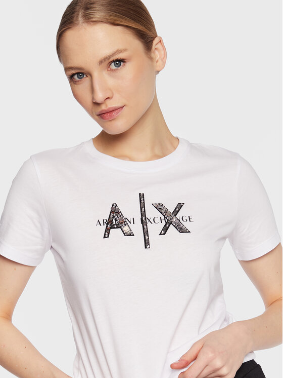 Armani Exchange Armani Exchange Tričko 3RYTBQ YJG3Z 1000 Biela Regular Fit