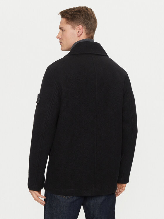 Stone Island Stone Island Vlnený kabát 8115441F5 Čierna Regular Fit