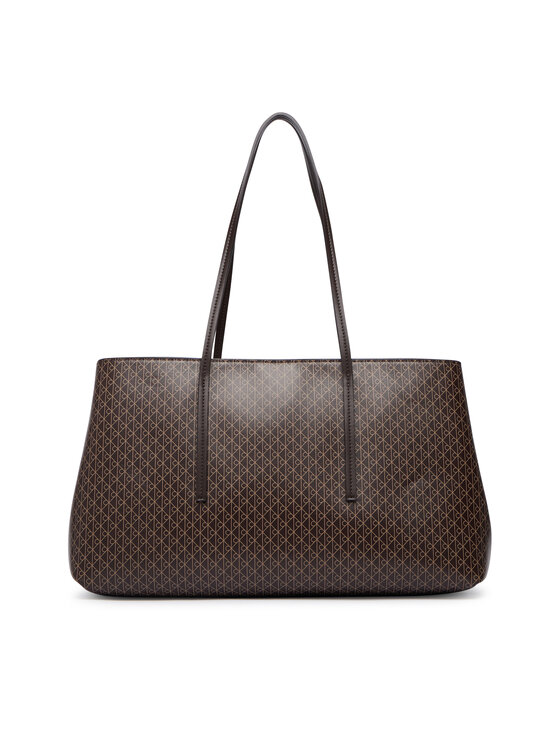 Calvin Klein Calvin Klein Handtasche Emblem Aop Medium Work Tote LV04F3786G Dunkelbraun