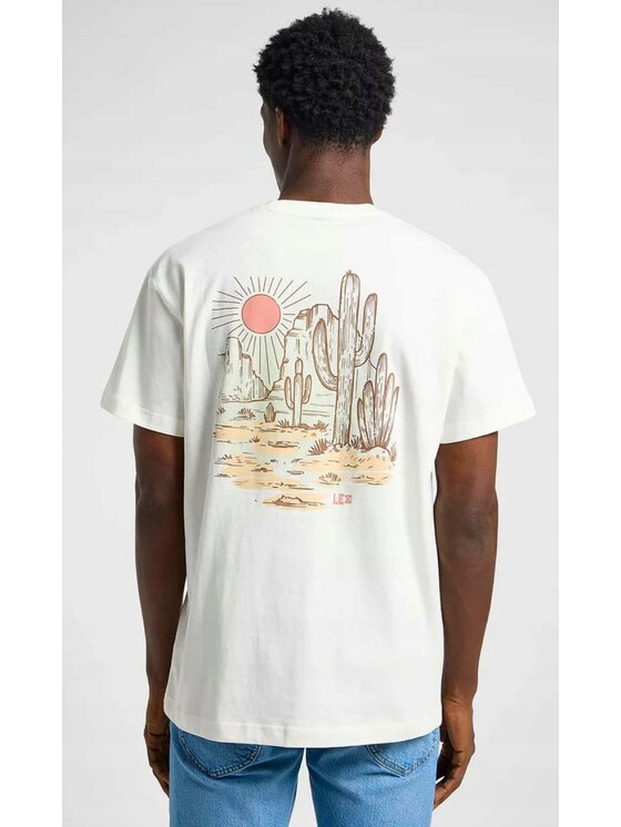 Lee Lee T-Shirt Relaxed Graphic Tee Biały Relaxed Fit