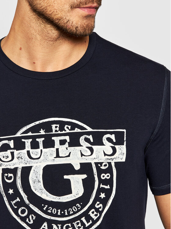 T-shirt M1BI35 J1311 Blu scuro Slim Fit