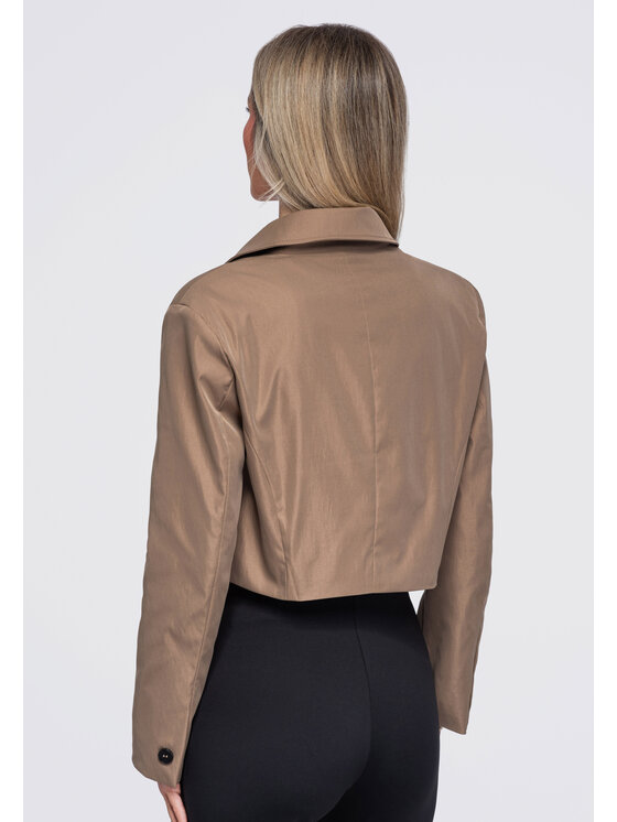 Ombre Ombre Marynarka OW-BL-E0007 Beżowy Slim Fit