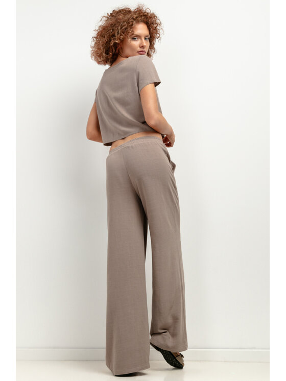 Tessita Tessita Spodnie materiałowe SPODNIE_T404_3_XL Beżowy Relaxed Fit