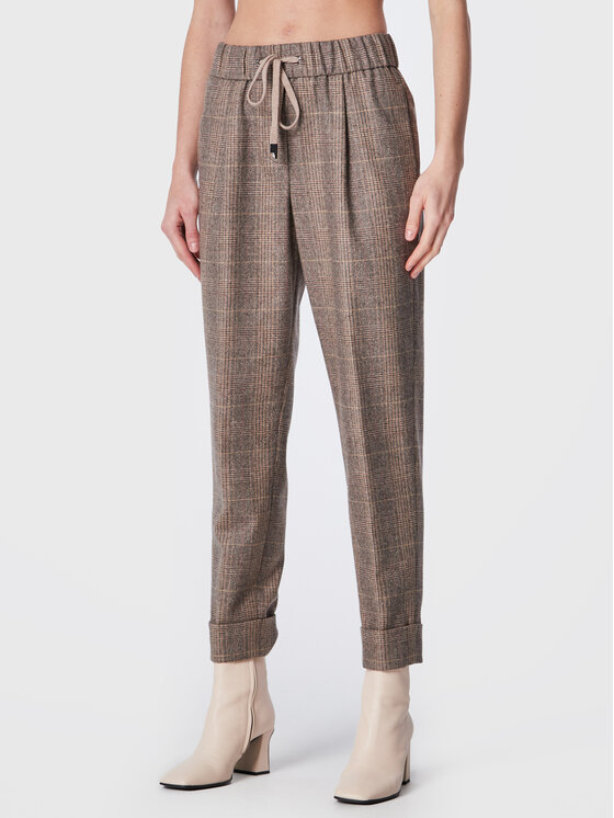 Peserico Easy Pantaloni din material M04785 08586 Bej Regular Fit 08586 imagine noua