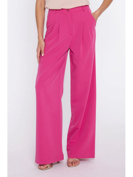 NIFE NIFE Kalhoty z materiálu SD138 Růžová Modern Relaxed Fit