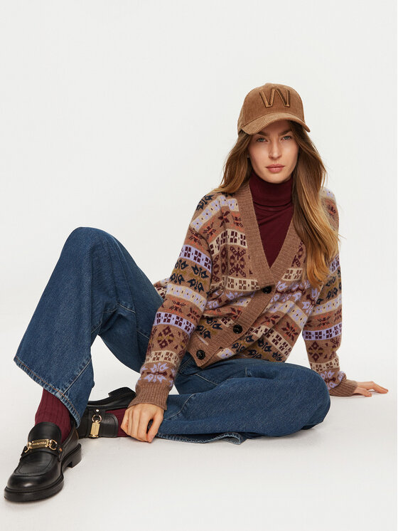 Weekend Max Mara Weekend Max Mara Pletena jopica Eccelso 2425346062 Rjava Relaxed Fit
