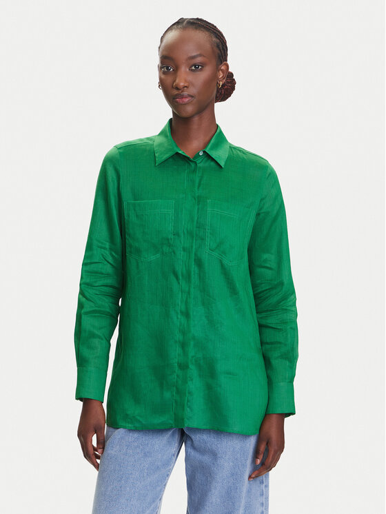 Marella Marella Camicia Agamia 2513111052 Verde Relaxed Fit