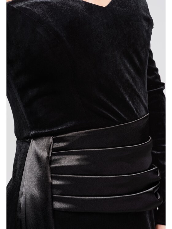 Ombre Ombre Sukienka wieczorowa LA-OM-DLR254 Czarny Slim Fit