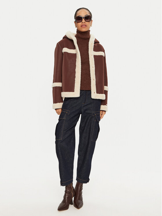 Liu Jo Liu Jo Cappotto in shearling TF4140 E0903 Marrone Regular Fit