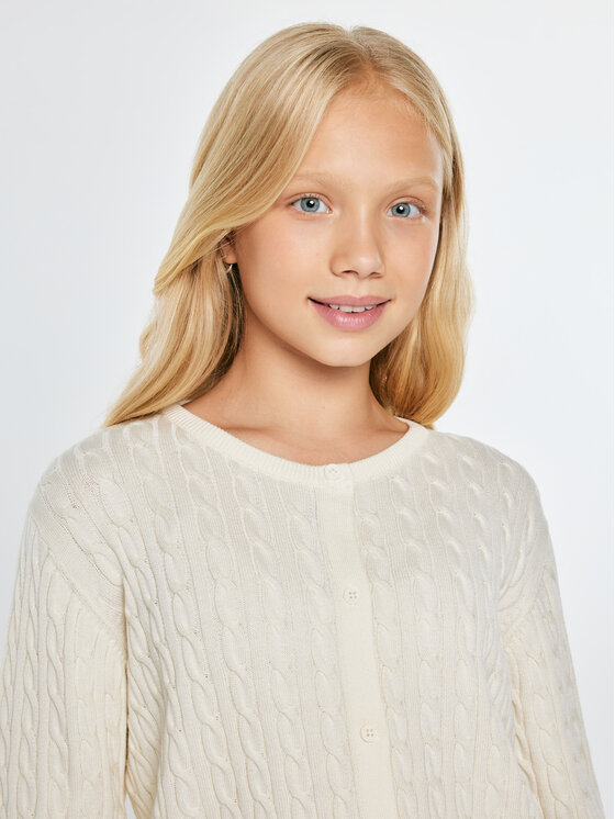 BIG STAR BIG STAR Sweter KARISITA Kremowy Basic Fit