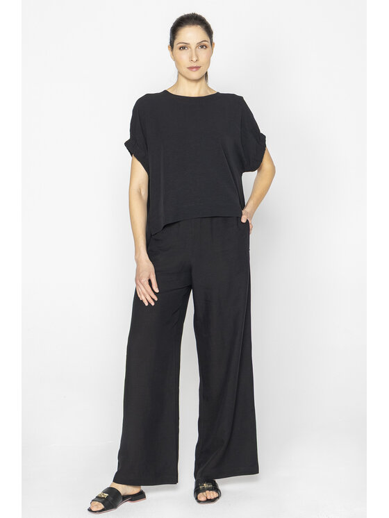 Deni Cler Milano Deni Cler Milano Bluzka T-DC-1239-E2-20-90-1 Czarny Loose Fit