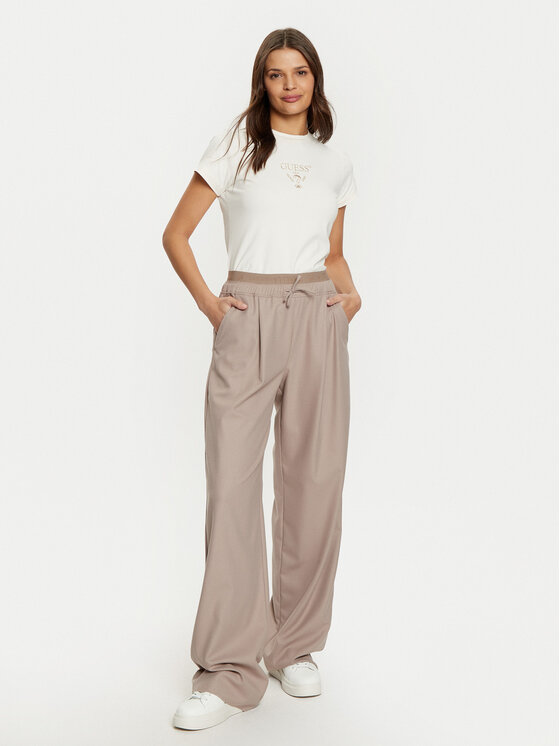 Guess Guess Marškinėliai V4YI21 KCDH1 Écru Slim Fit