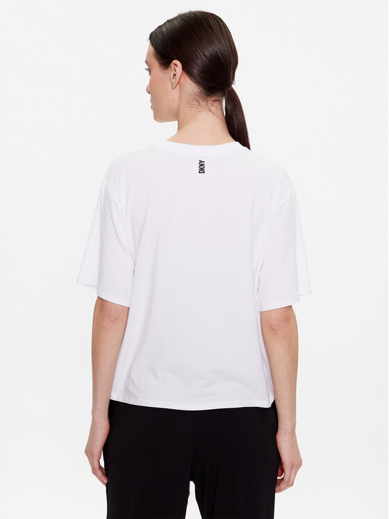 DKNY DKNY Koszulka piżamowa YI2422635 Biały Loose Fit