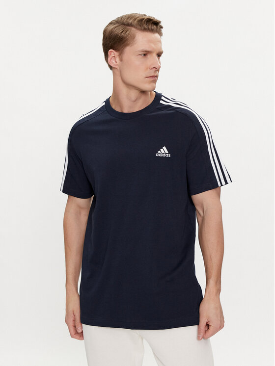 adidas adidas Póló Essentials Single Jersey 3-Stripes T-Shirt IC9335 Kék Regular Fit