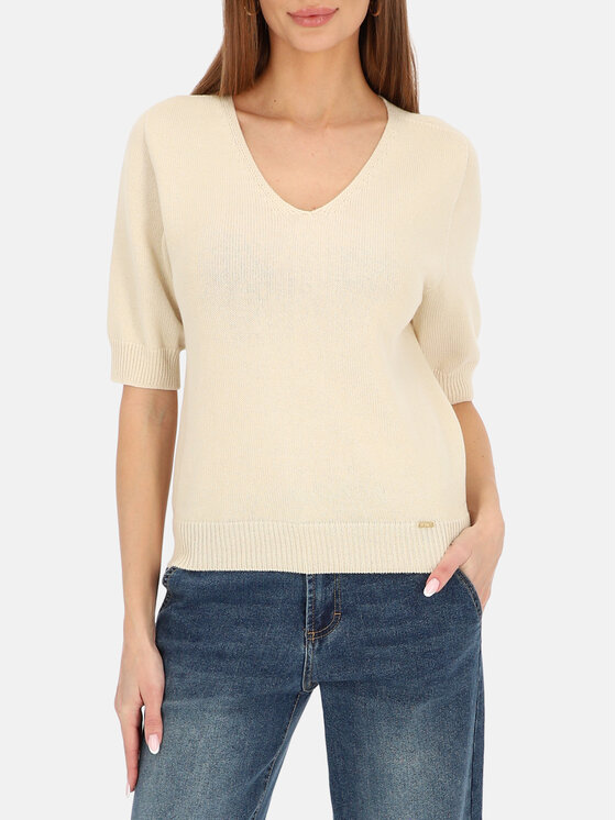 L’AF L’AF Sweter Fredo Beżowy Regular Fit