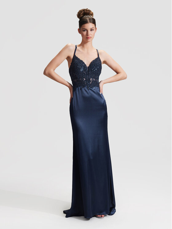 Hey Kyla Hey Kyla Večerní šaty 5AG030HK Tmavomodrá Slim Fit