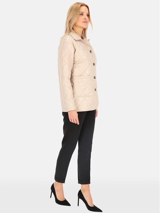 Perso Perso Prechodná bunda BLE 241025 F Béžová Regular Fit