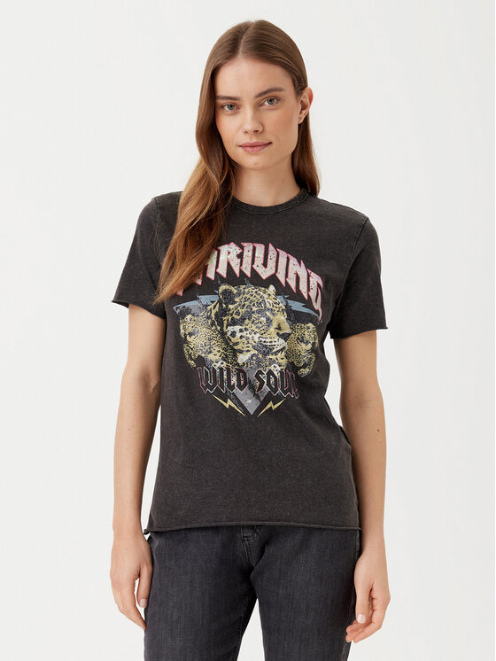 ONLY ONLY Tricou Lucy 15307412 Negru Regular Fit