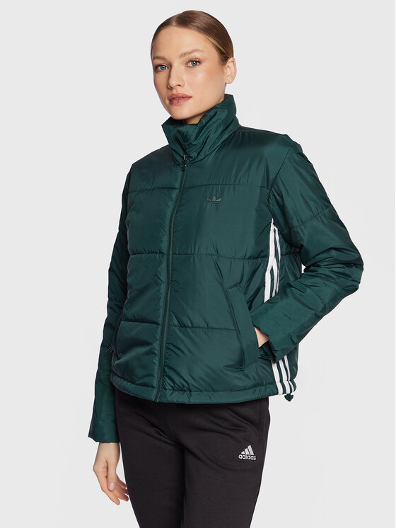 adidas Prechodná bunda HK5254 Zelená Loose Fit