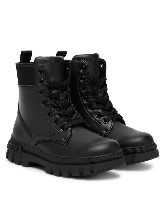 Tommy Hilfiger Tommy Hilfiger Trapery Lace-Up Bootie T3A5-34046-1695 S Czarny