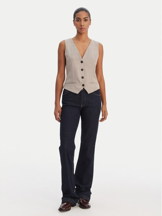 ONLY ONLY Kostiuminė liemenė Linda 15336753 Smėlio Regular Fit