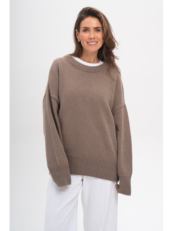 Salme Salme Sweter Livia Beżowy Oversize