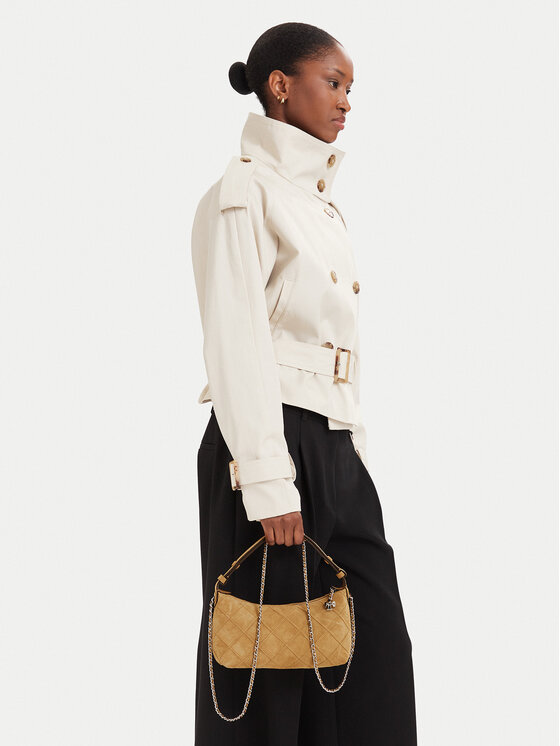 Tory Burch Geantă Fleming Suede Pochette 185797 Bej