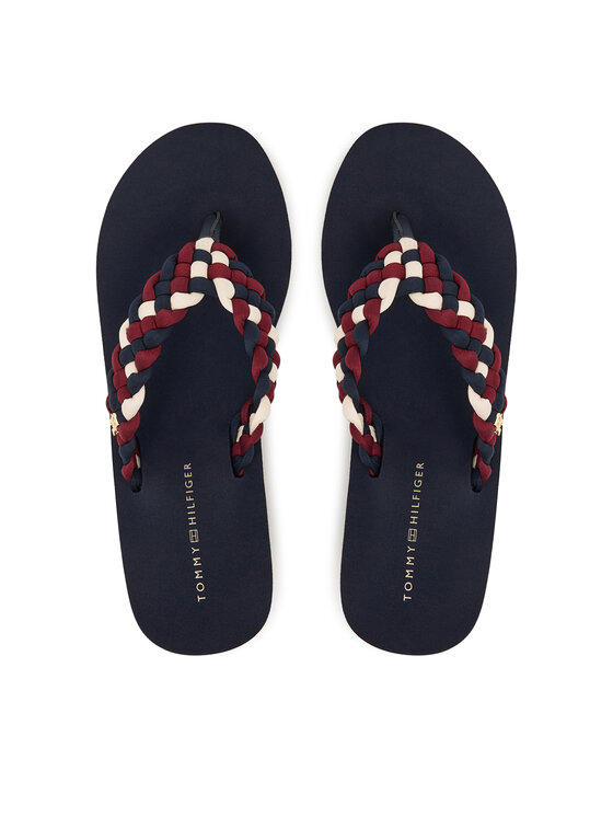 Tommy Hilfiger Tommy Hilfiger Šlepetės per pirštą Th Wedge Braided Summer Sandal FW0FW09198 Spalvota