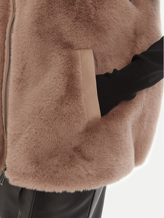 PINKO PINKO Αμάνικο Μπουφάν Deyn Gilet 105107 A2WN D01 Μπεζ Regular Fit