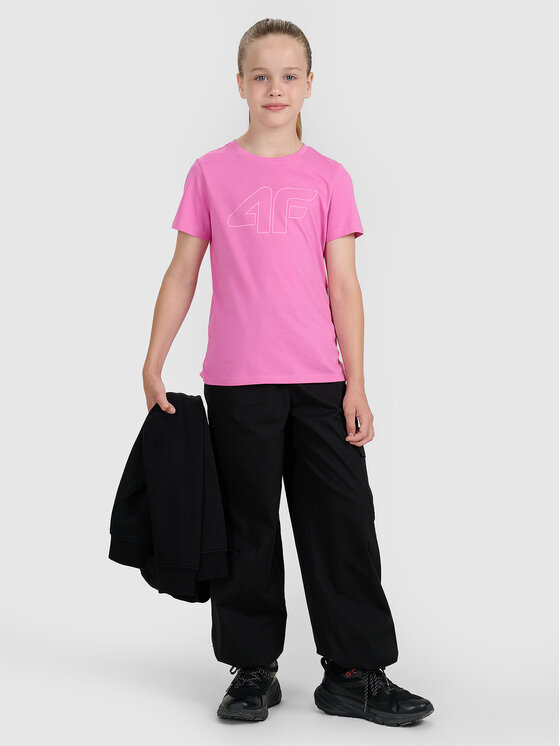 4F 4F T-Shirt BASIC+ Różowy Oversize