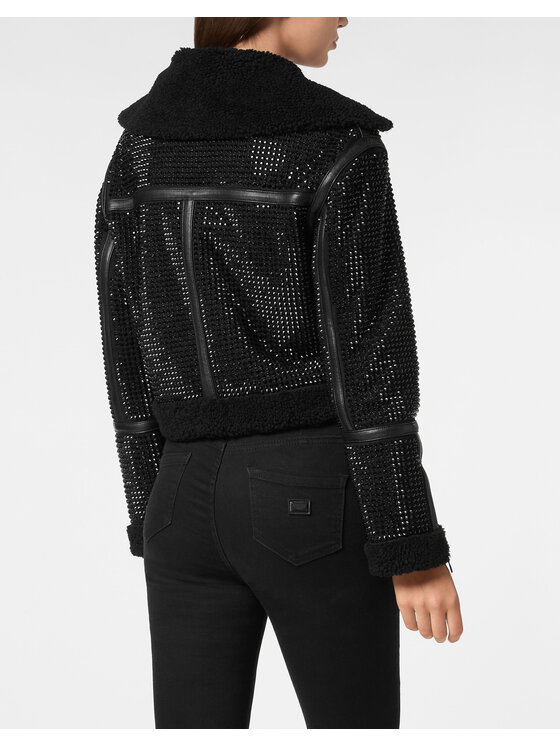 PHILIPP PLEIN PHILIPP PLEIN Vatovaná bunda 22363 Černá Regular Fit