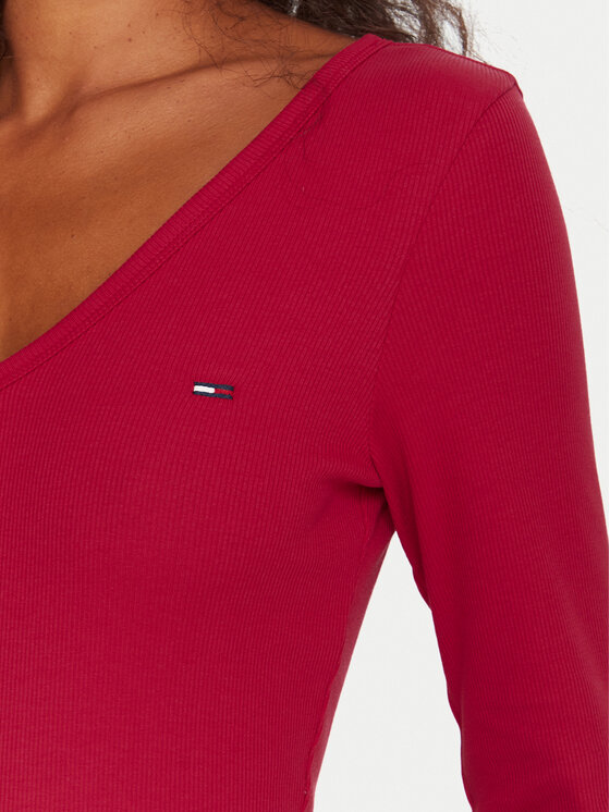 Tommy Jeans Tommy Jeans Bluse Essential DW0DW17990 Rosa Slim Fit