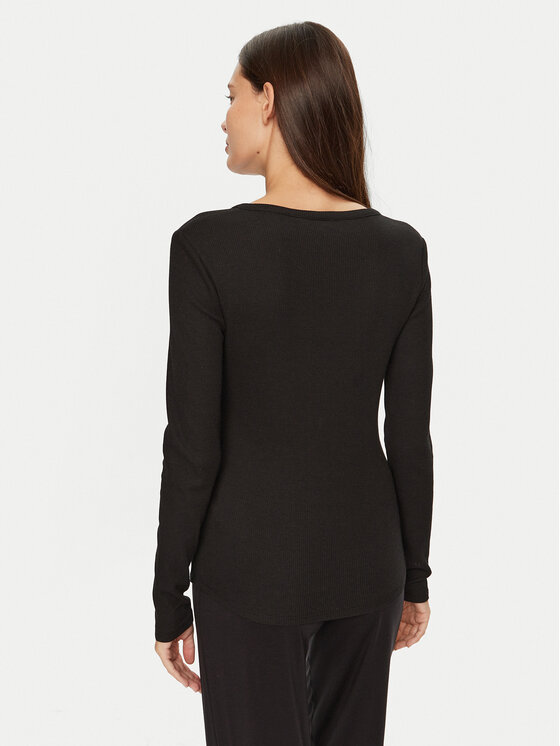Hunkemöller Hunkemöller Cămașă pijama 205123 Negru Slim Fit
