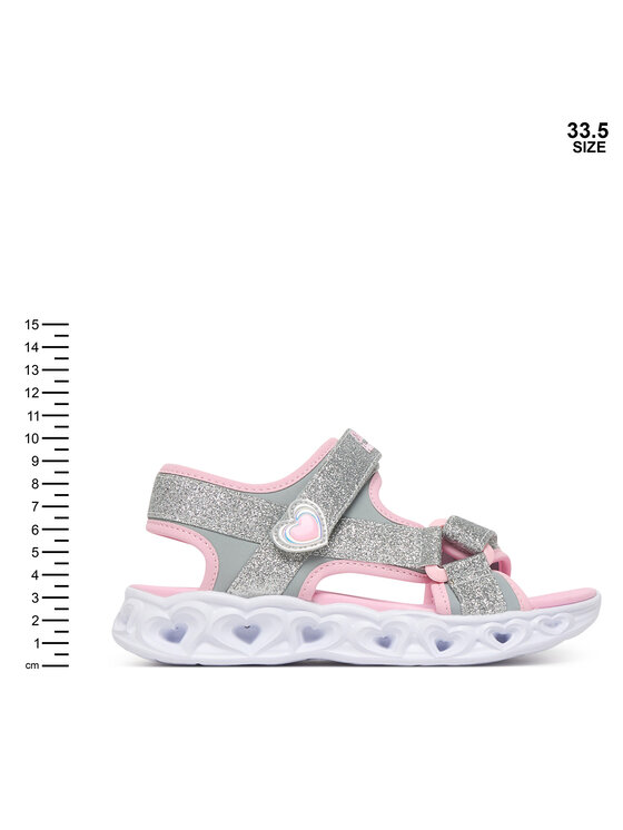 Skechers Skechers Sandales S-Lights: Heart Lights Sandal - Sugar Sparks 303114L/SLPK Sudraba