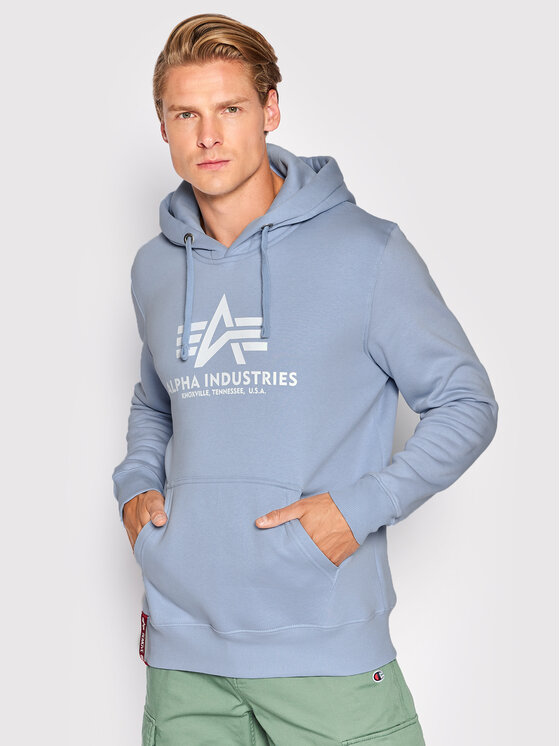 Alpha Industries Bluză Basic 178312 Albastru celest Regular Fit